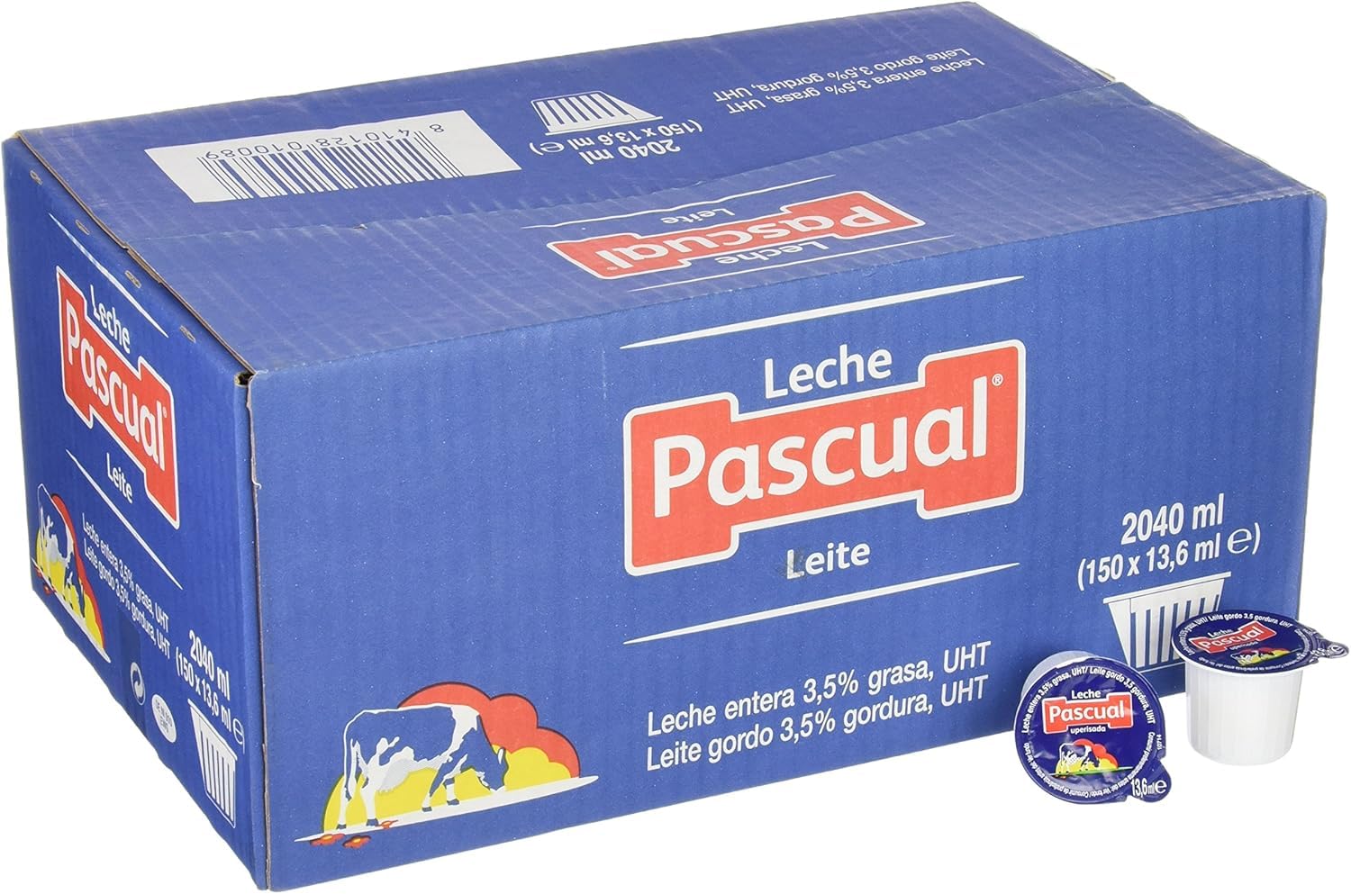 Leche Pascual Entera UHT Monodosis 13,6 ml Caja 300 Tarrinas