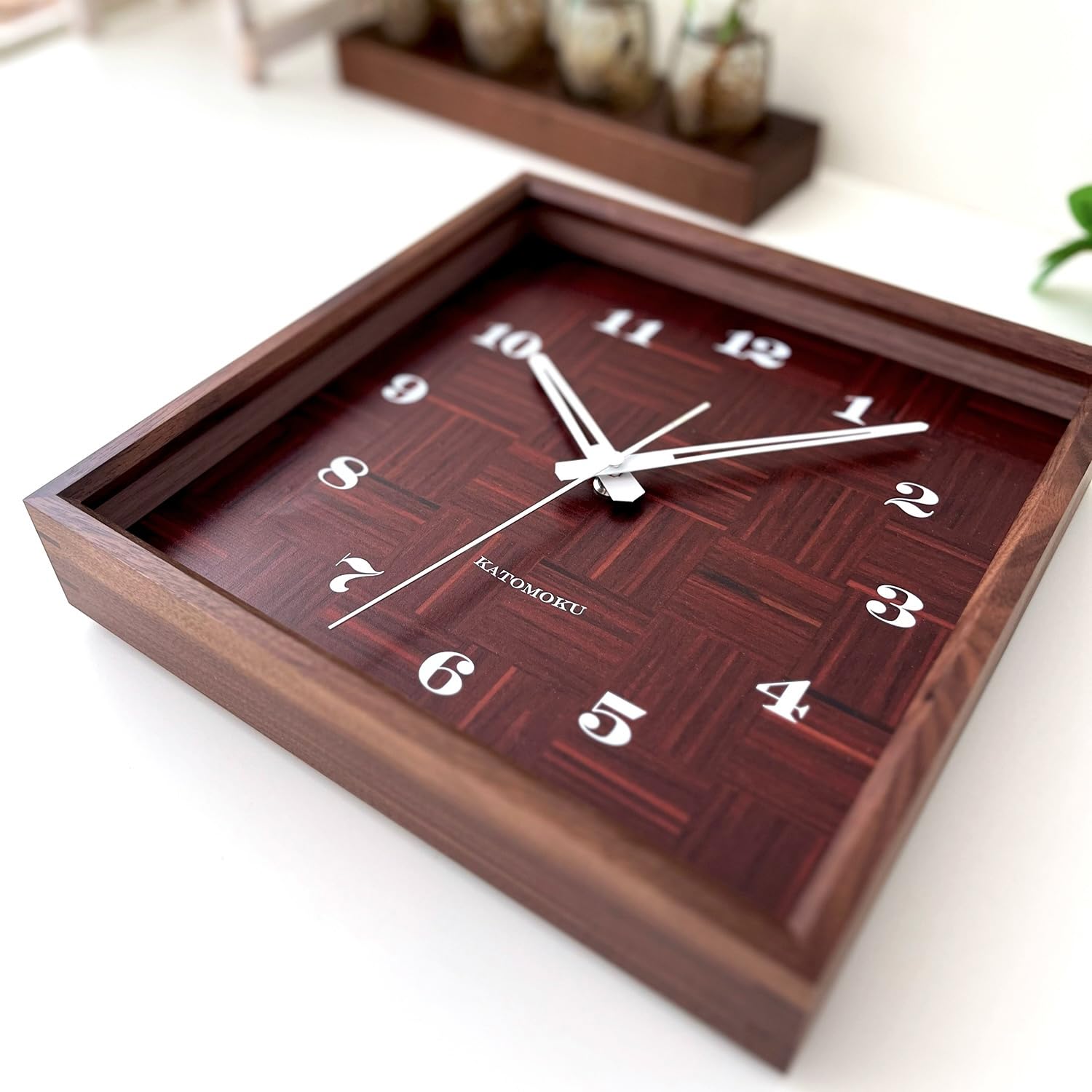 Amazon.co.jp: KATOMOKU muku square clock km-144WARCS 木