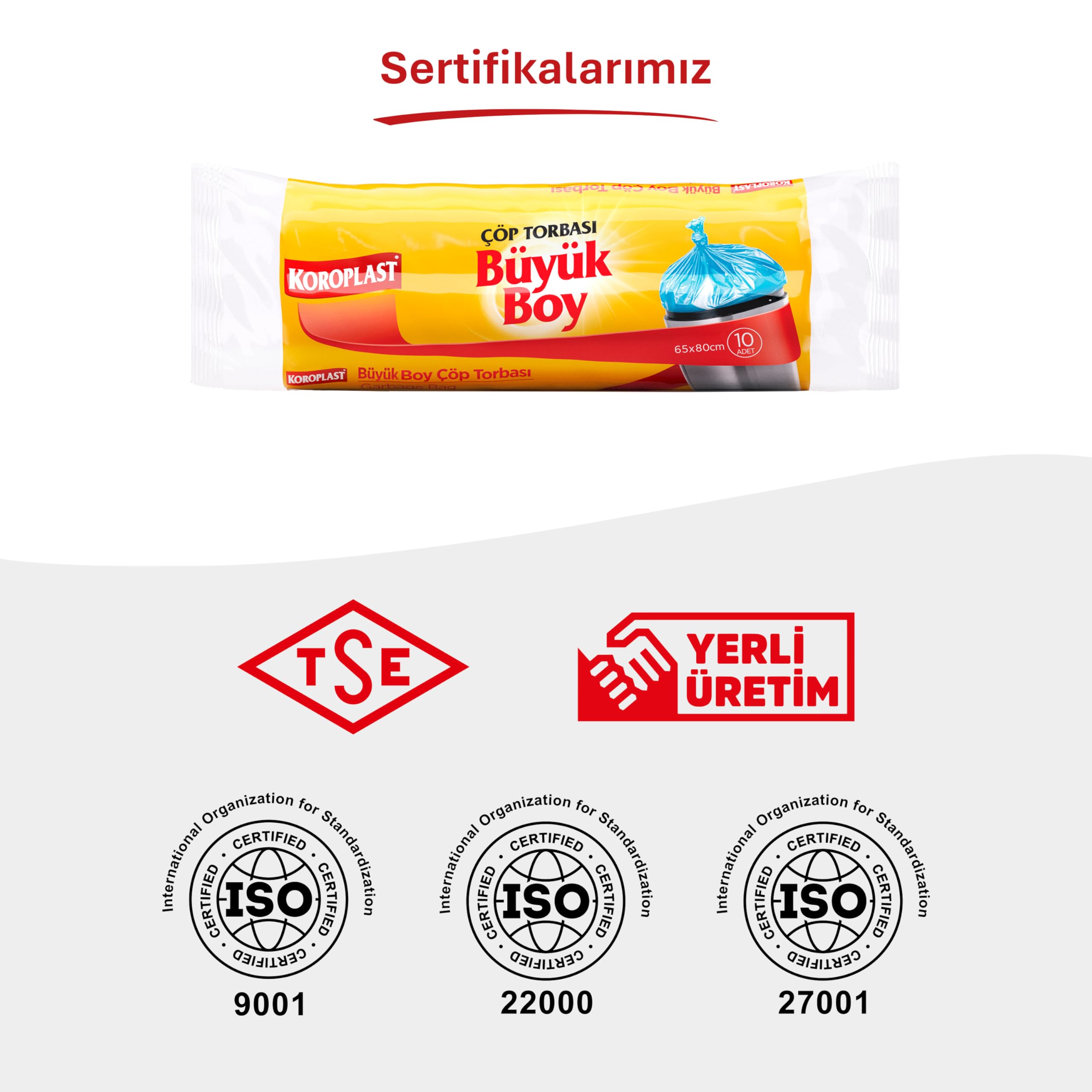 Koroplast Orta Boy 40'lı Çöp Torbası 55x57 cm (1 x 40 Adet)