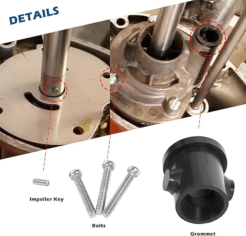 Miniatura 5 de Kit de reemplazo del impulsor de la bomba de agua para Johnson Evinrude BRP/OMC 10/15/18/20/25HP, parte #777806 18-3377 382468 0382468