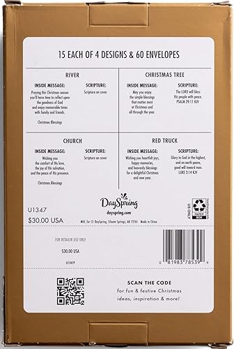 Miniatura 3 de DaySpring - Clásicos navideños en blanco y negro - 60 tarjetas y sobres de Navidad a granel (U1347)