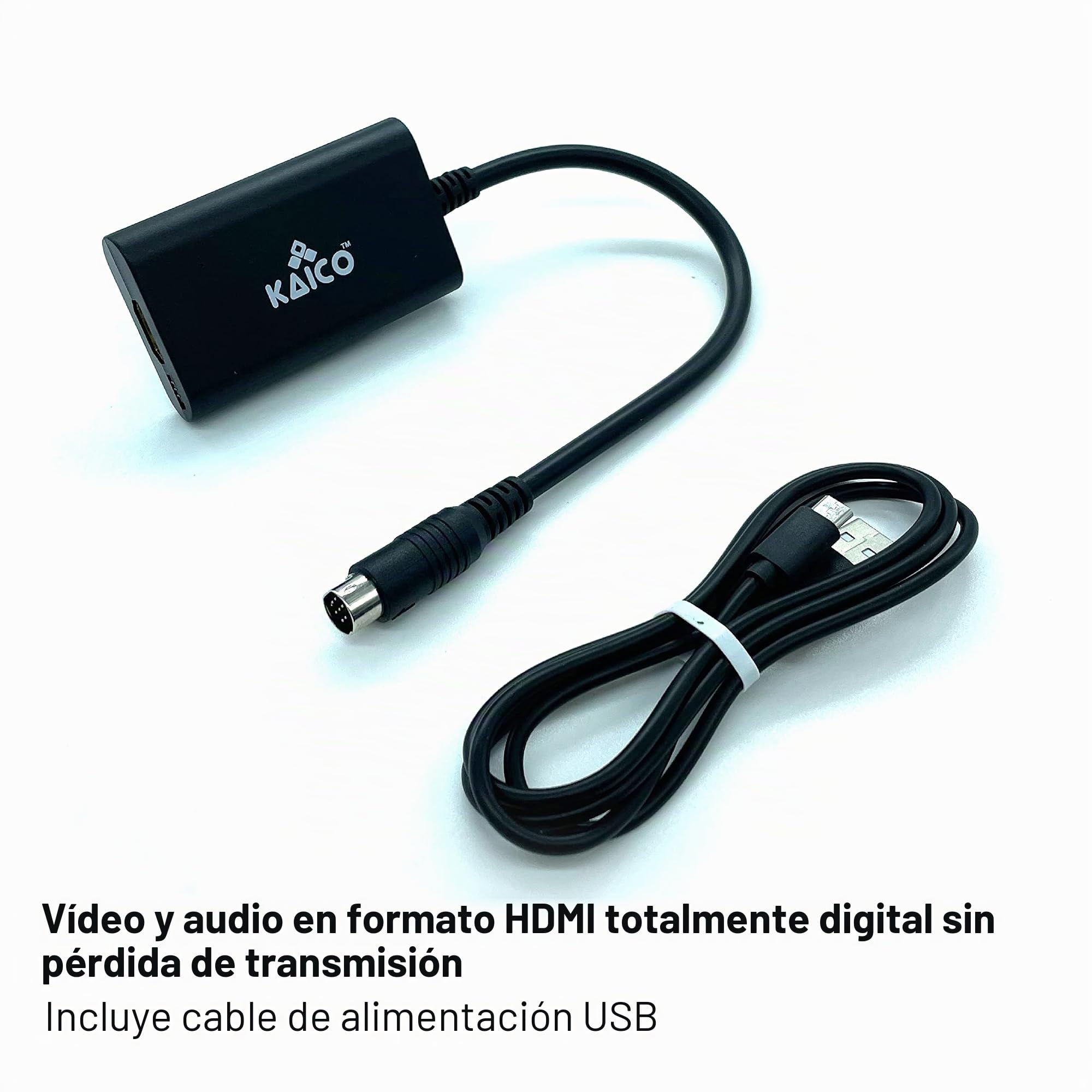 Kaico Adaptador HDMI Sega Saturn 1080p - para Uso con Sega Saturn - Soporta Salida de Video S - Soporta Consolas PAL y NTSC - Interruptor de relación de Aspecto para 16:9 o 4:3