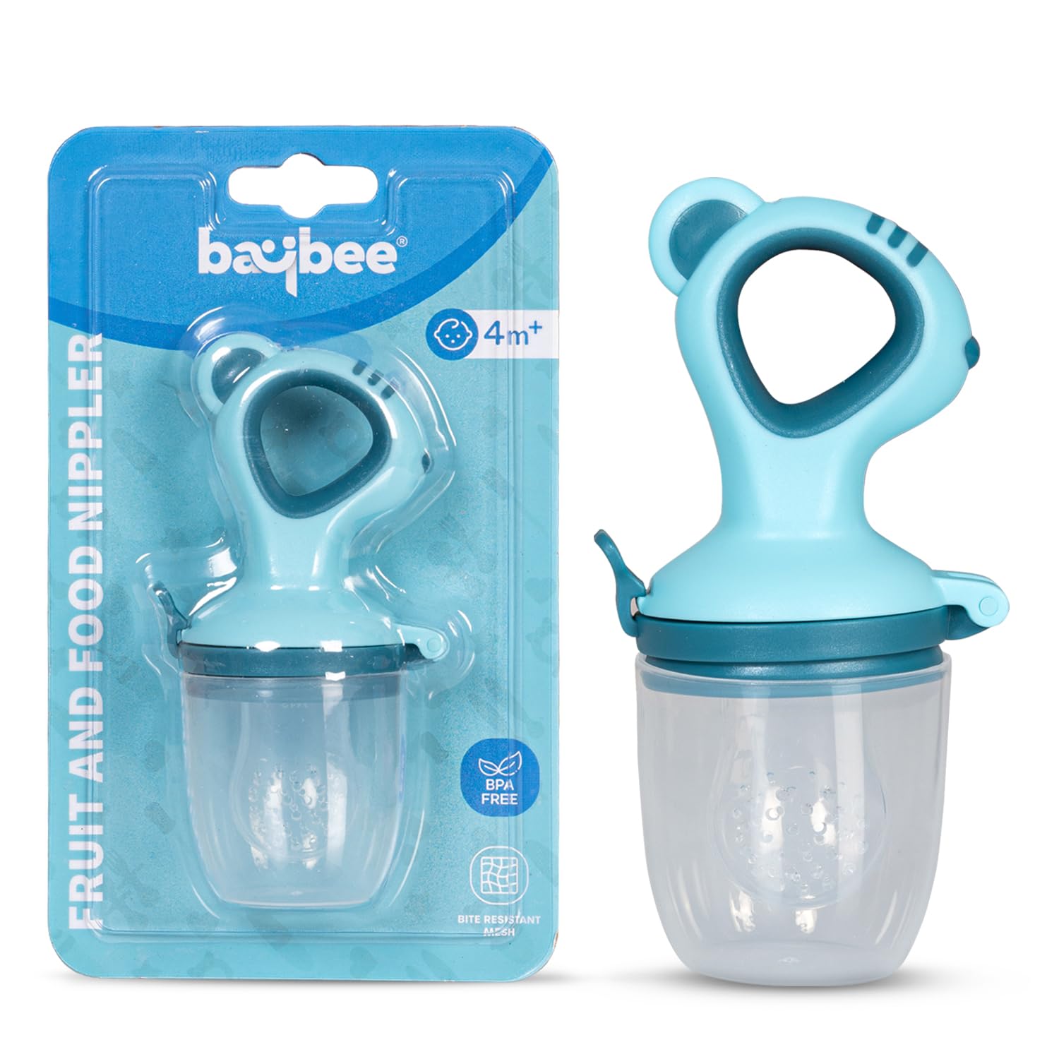 Baybee Silicone Fruit Nibbler & Baby Food Feeder | Baby Teether & Pacifier for 3+ Months Toddlers | Babies Fruit & Food Veggie Teether for Infants | Hygenic & BPA Free Extra Soft Organic- Pacifier