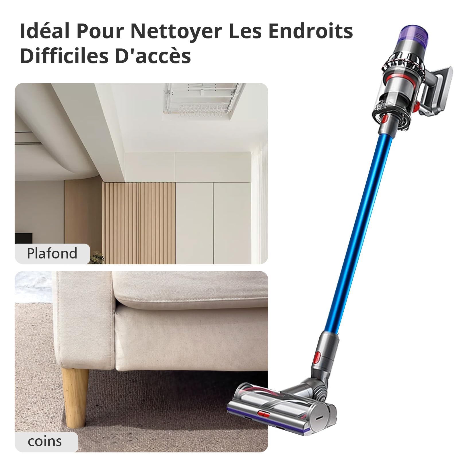 Cheerhom 1 x rura teleskopowa Quick Release sztywny pręt kompatybilny z Dyson V7 V8 V10 V11 V15 Stick Cleaners, niebieski