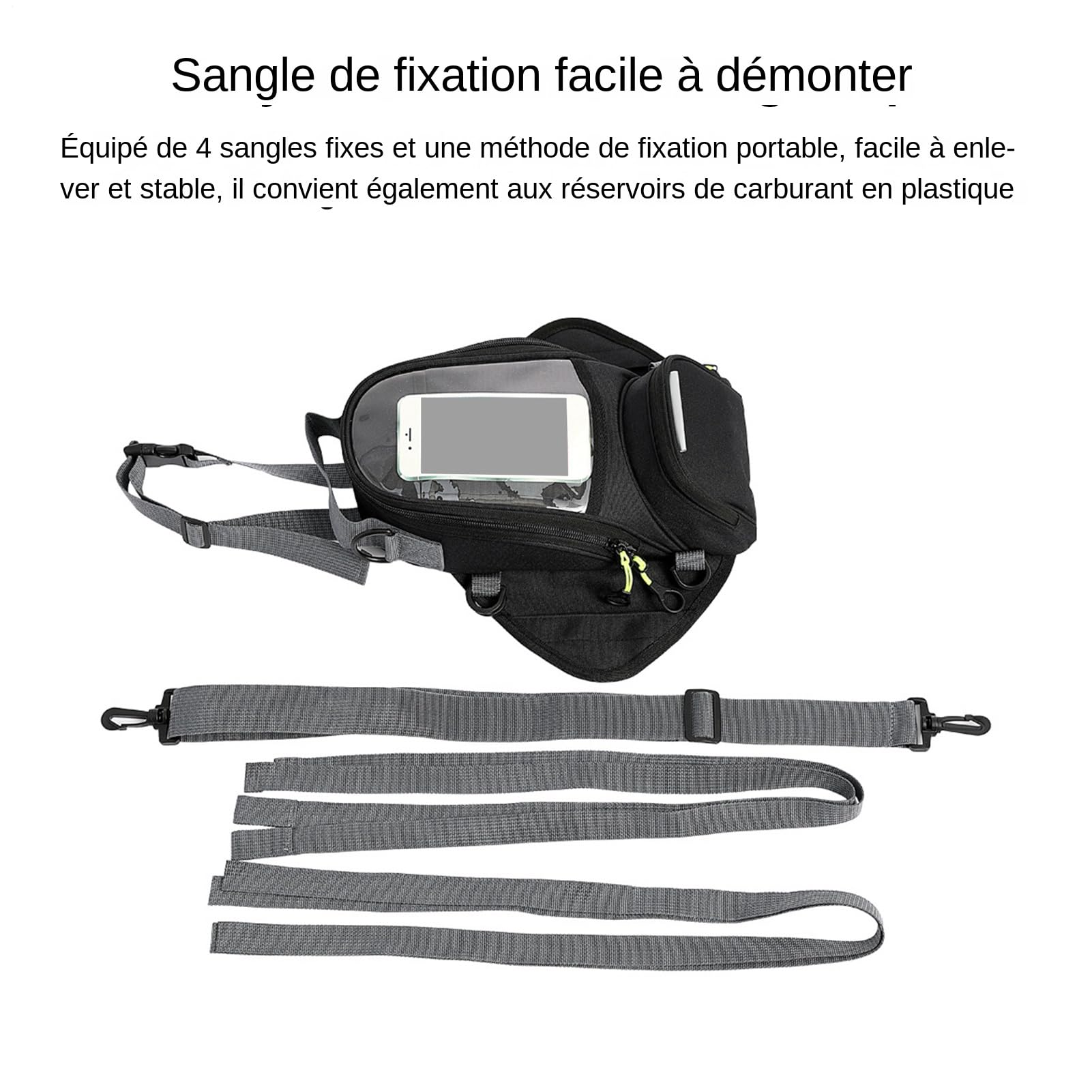 Borsa Da Serbatoio Per Moto - Organizzatore Di Stoccaggio Magnetico, Attrezzatura Da Tour Impermeabile | Borsa Per Carro Armato Compatta con Molteplici Tasche E Cerniere, Compagno Di Viaggio