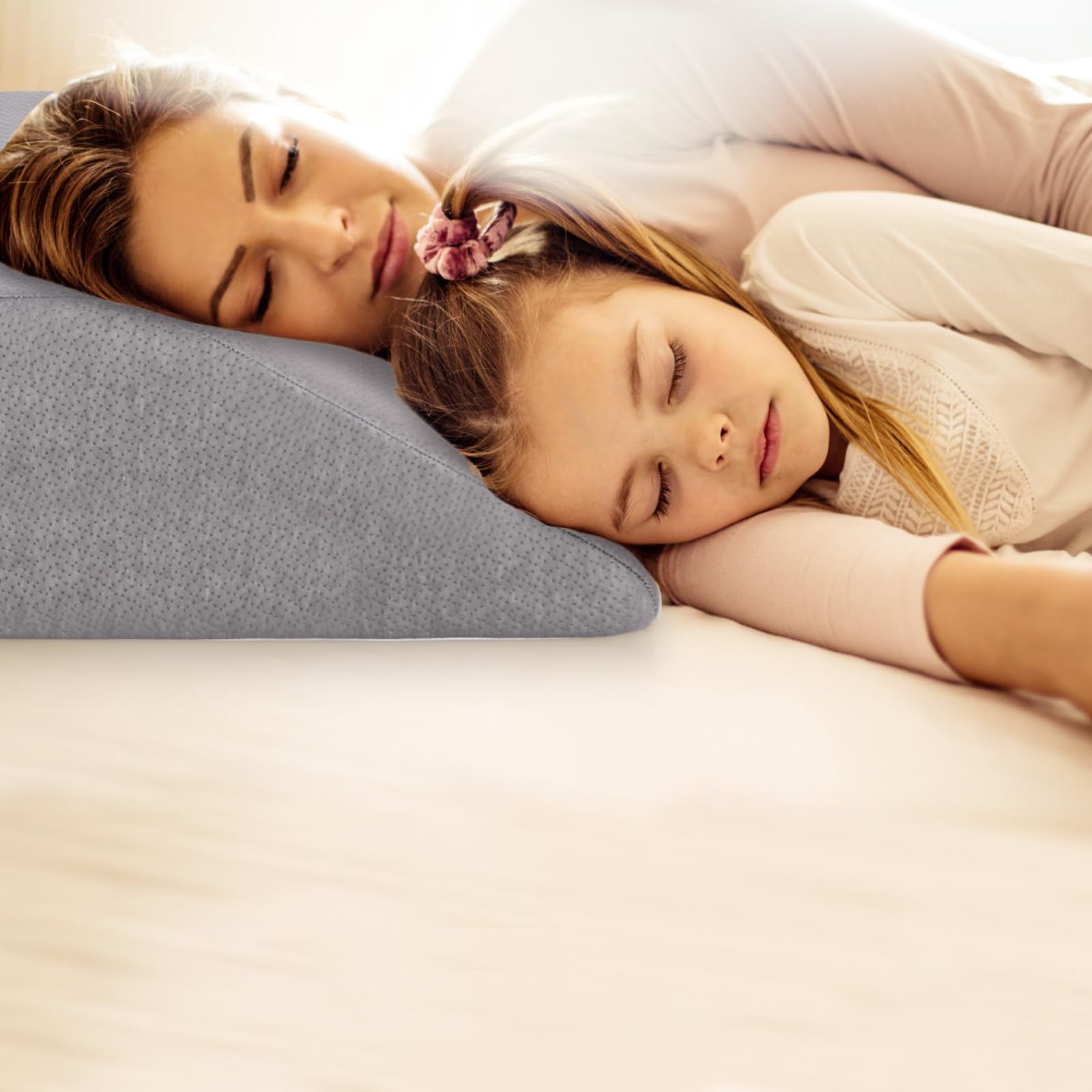 COSTWAY Cojín para Elevar Las Piernas, Almohada de cuña con 4 cm de Memoría de Forma, Revestimiento Transpirable Desmontable, Cuña en Espuma Aliviar Dolores en Las Piernas Caderas Rodillas (Gris)