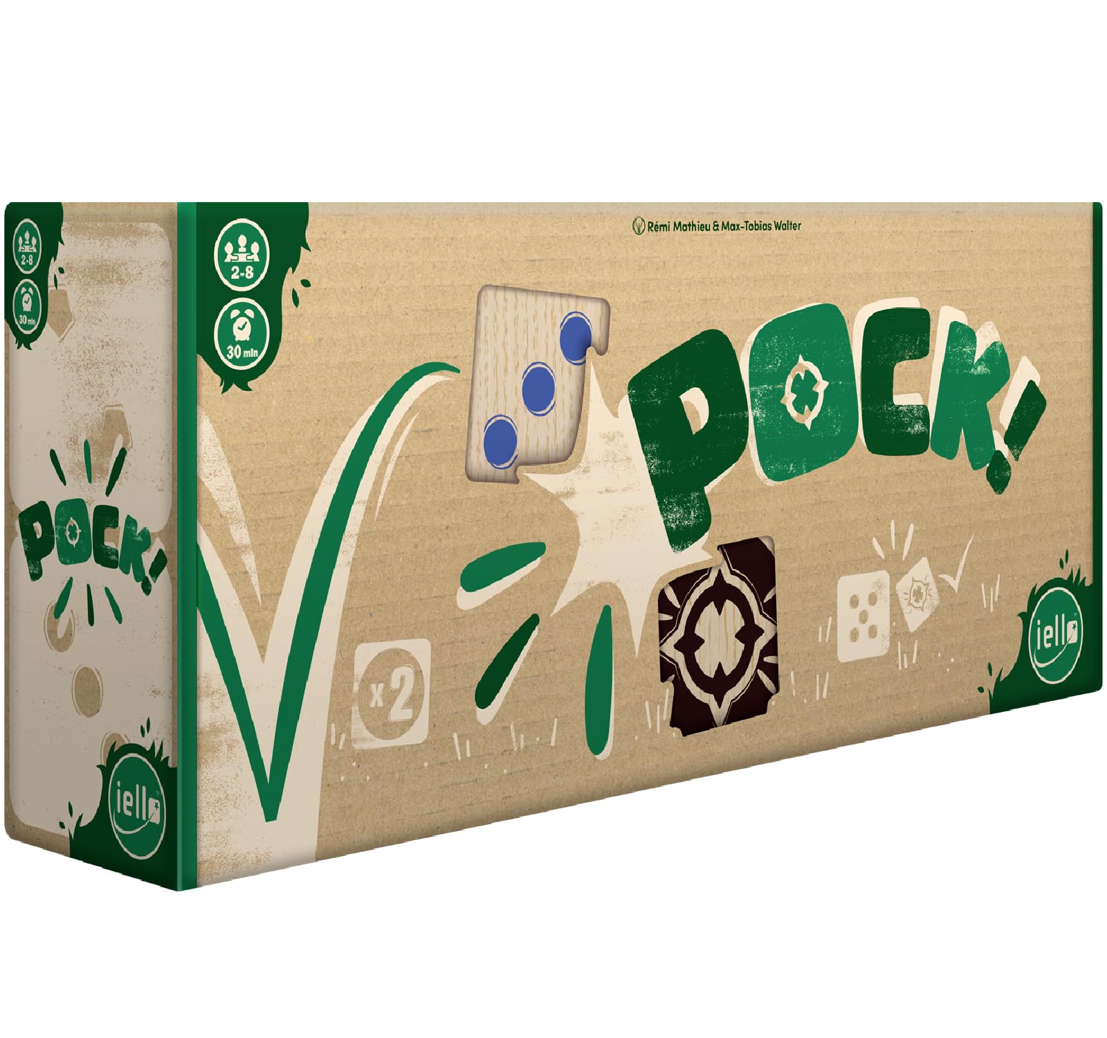IELLO Pock – Version Française – Jeu d'Extérieur en Bois Accessible et Dynamique, Adresse et Rebondissements | 2 à 8 Joueurs | 30 Min | Dès 8 Ans