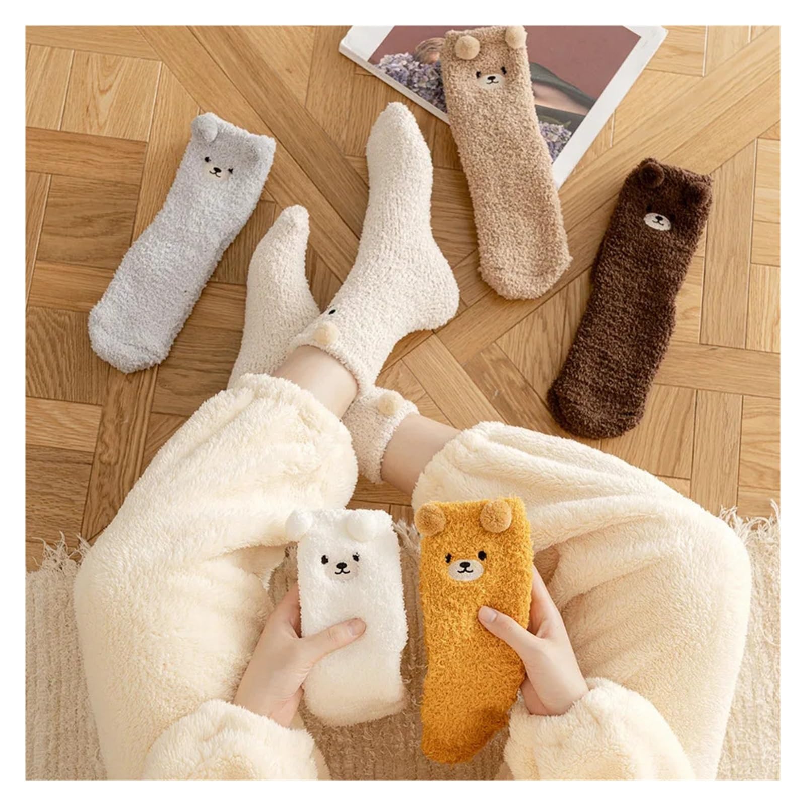 10 Paia Calzini Donna Divertenti Con Ricami Cartoon - Morbidi, Antiscivolo, Taglia Unica 36-44 - Confezione Regalo - 3