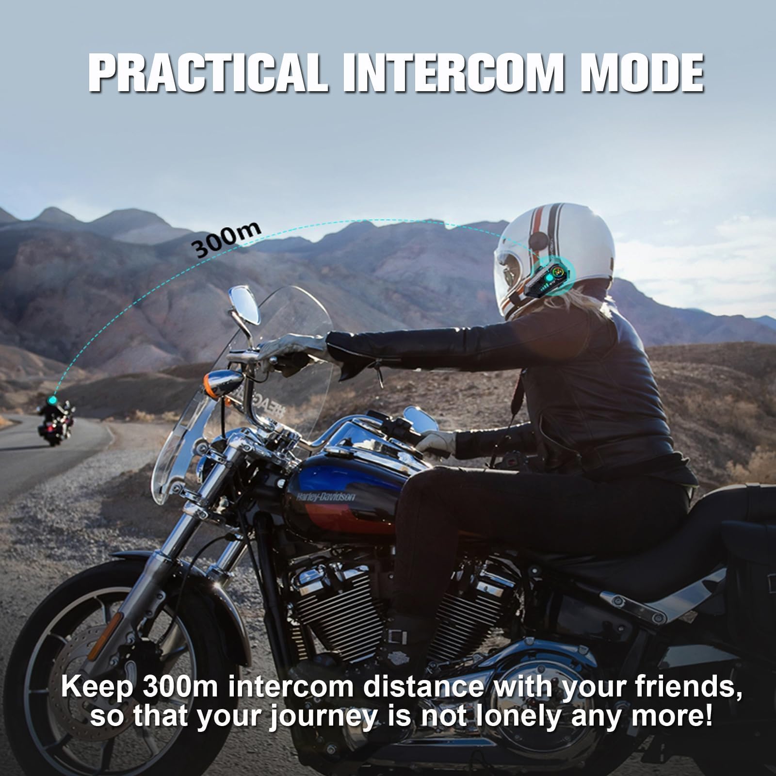 Auricolare Bluetooth 5.3 del casco del citofono del motociclo con il microfono IPX6 impermeabile | Cuffie per moto Cuffie Wireless Noise Cancelling Auricolari Moto Sistema di Comunicazione Cuffie Bluetooth Altoparlanti Casco