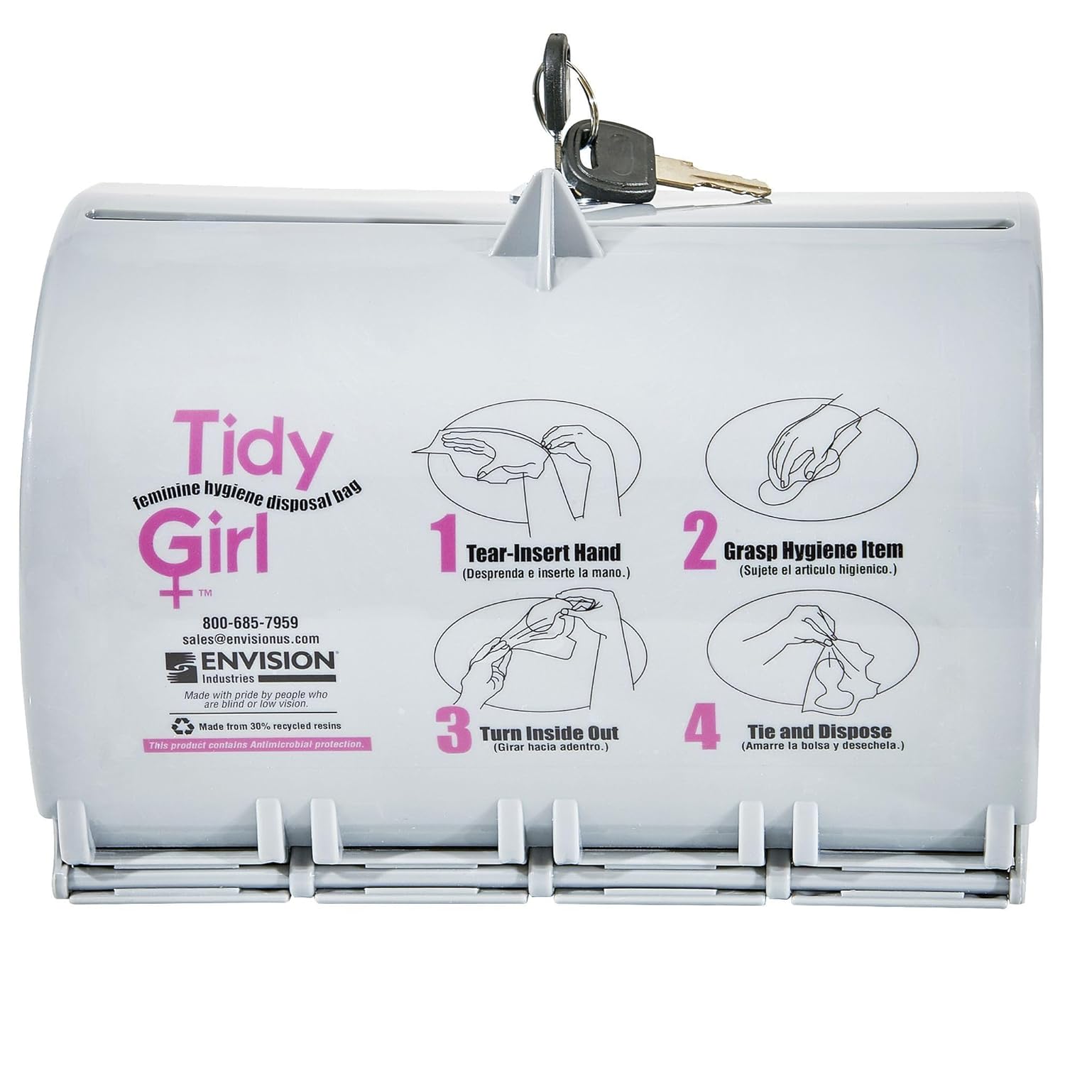 Stout by Envision TGUF TidyGirl Feminine Disposal Bag Dispenser, Antimicrobial additive, Odor control, 30% recycled content, Made in America