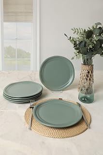 Keramika Mat Yeşil Bloom Pasta Tabağı 24 Cm 6 Adet 322