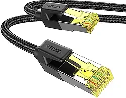 UGREEN Cabo Ethernet Cat 7 de 91 cm, trançado de alta velocidade, cabo de Internet Cat7 RJ45, blindado, para uso interno, cabos de rede LAN resistentes, compatíveis com computadores de jogos, PS5, PS4