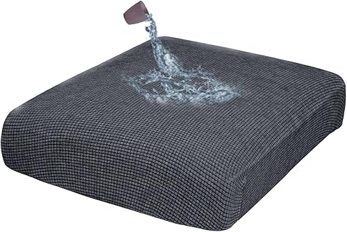 SIELUNO Fundas de cojín elásticas de tela jacquard para sofá, fundas de asiento para silla, sofá biplaza individual, 1 asiento, fundas de sofá, gris
