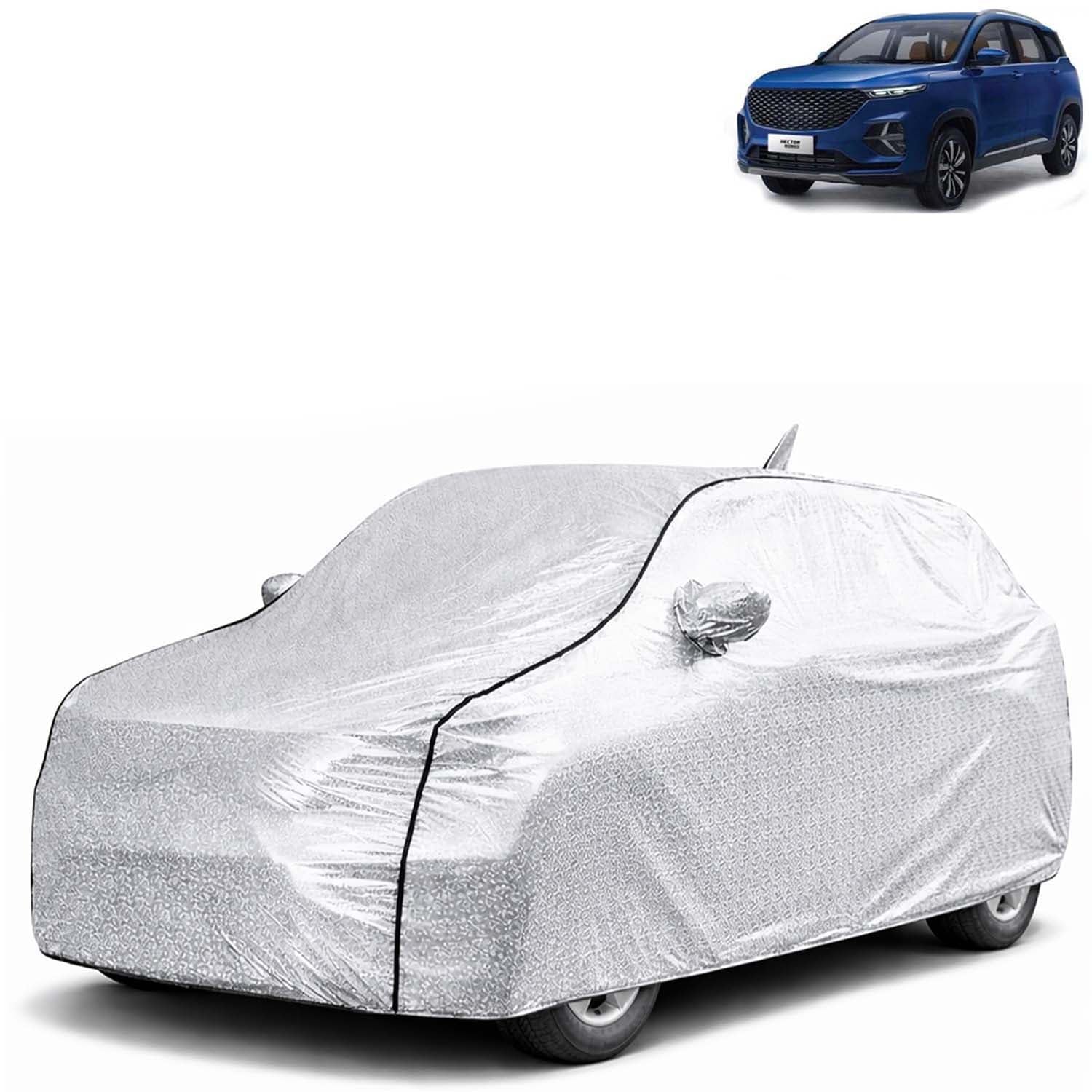 KINGSWAY SilverTech 100% Waterproof Car Cover Only with Morris Garages (MG) Hector Plus (Year 2020 to 2022) | Mirror and