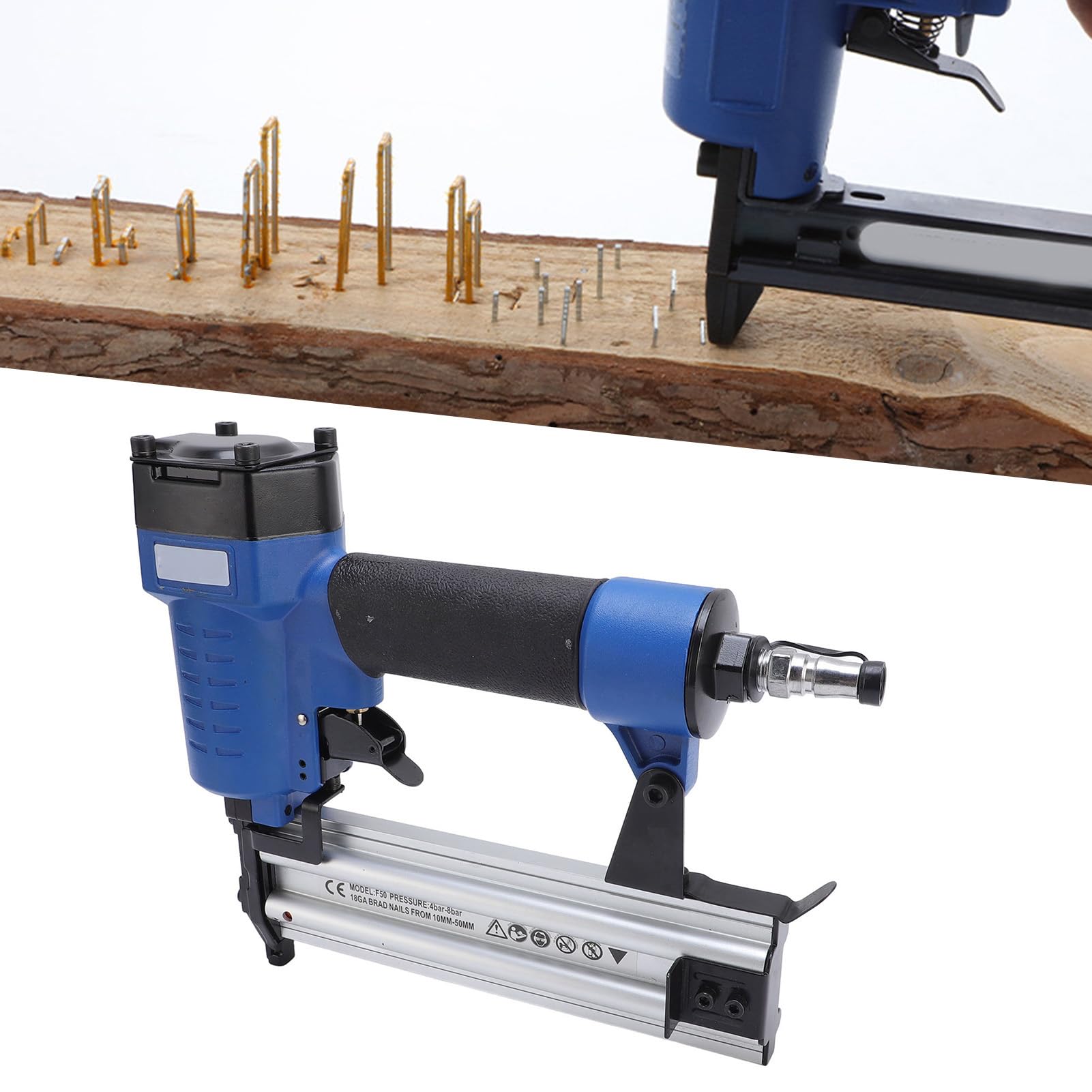 Dpofirs Chiodatrice Pneumatica Brad per la Lavorazione del Legno Robusta e Chiodatura Efficiente Chiodi Calibro 18 da 3/8-2 Pollici per Carpentieri