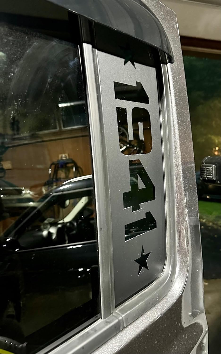 Pair of Matte Black Small Window 1941 & Stars Decal Decals Vinyl Sticker Graphics Compatible with 2018 2019 2020 2021 2022 2023 4 Door Wrangler or 20-23 Gladiator JL JLU Sahara Willys Rubicon 4xe