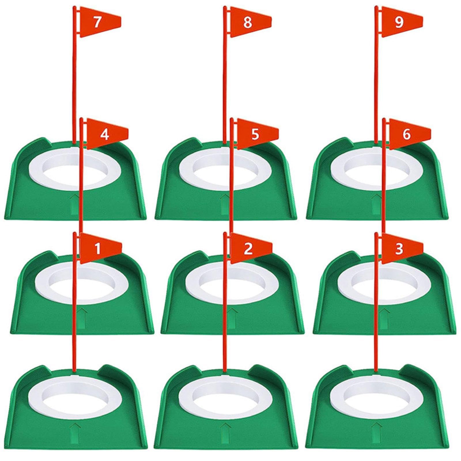 9 Piezas Copa de Golf para Entrenamiento de Putt Hoyos Numéricos Portables de PP Desmontable Mejora de Puntería Adecuada para Oficina Hogar Y Jardín F
