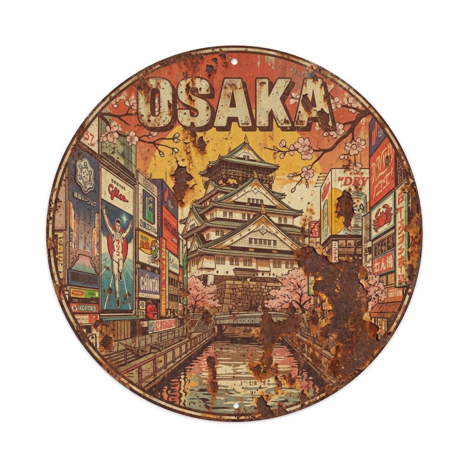 Travel Retro Japan Osaka Metal Tin Sign