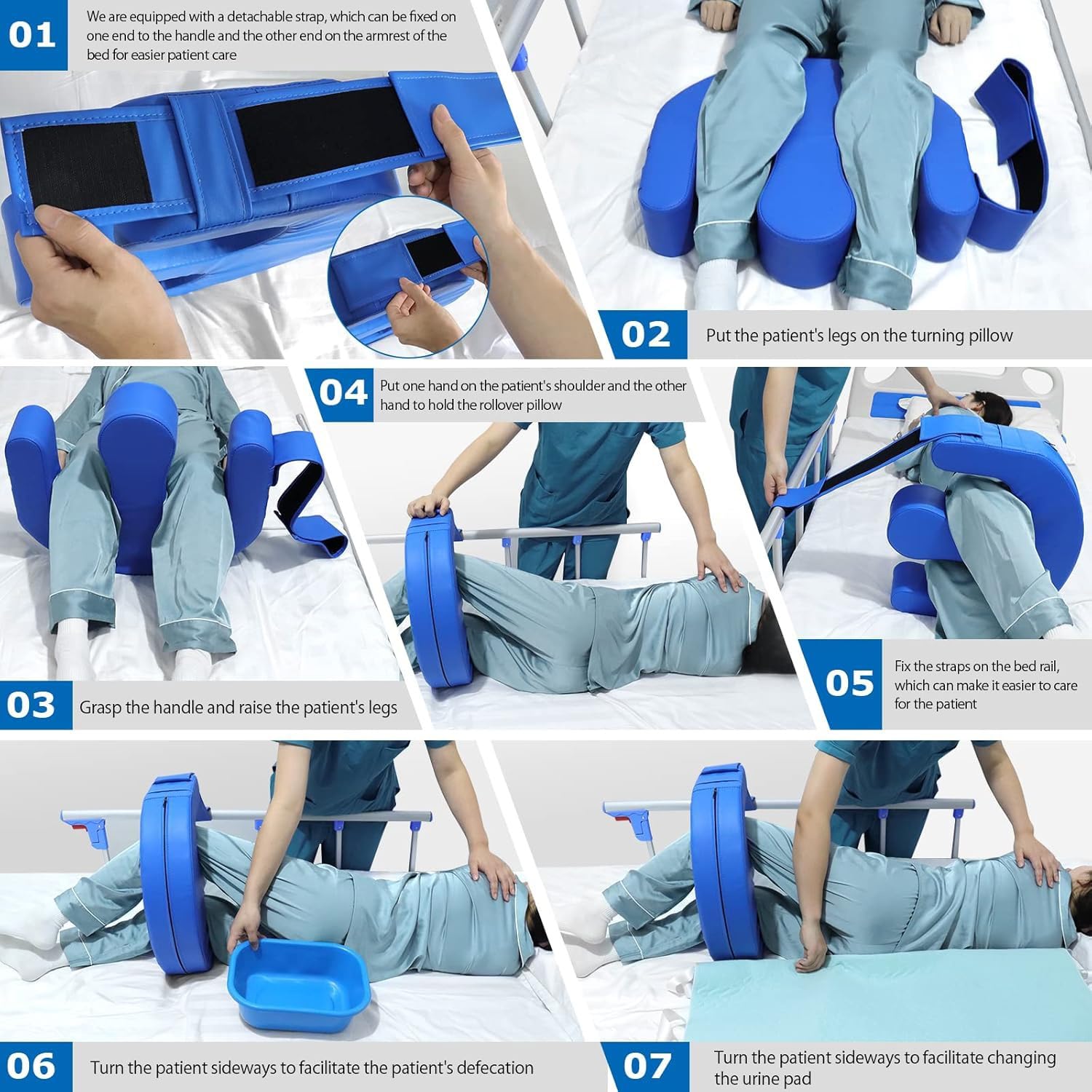 Cojín Reversible para Pacientes, Cojín En Forma De U, Antiescaras, Parálisis De Pacientes, Cojín Reversible, Ayuda para El Cuidado De La Cama para Ancianos, Enfermeria Soporte para Piernas B