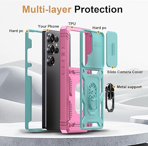 Miniatura 4 de PASNEW Funda para cámara Samsung Galaxy A15 5G, soporte de grado militar, resistente, cuerpo completo, a prueba de golpes, carcasa rígida para