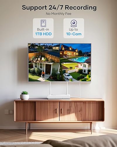 Miniatura 5 de Sistema de cámara de seguridad inalámbrica para exteriores 4pcs 6MP Dual Lens PTZ Cámaras para exteriores con seguimiento automático, 4K 10CH 1TB