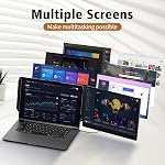 ROYY Extendeur d'écran portable, 14" Moniteur portable portable FHD 1080P IPS, 180° Rotation double écran, une prise de câble & Jouer, Extra Compatible avec Windows/Mac/Android/Switch/PS Convient aux ordinateurs portables 13"-17"