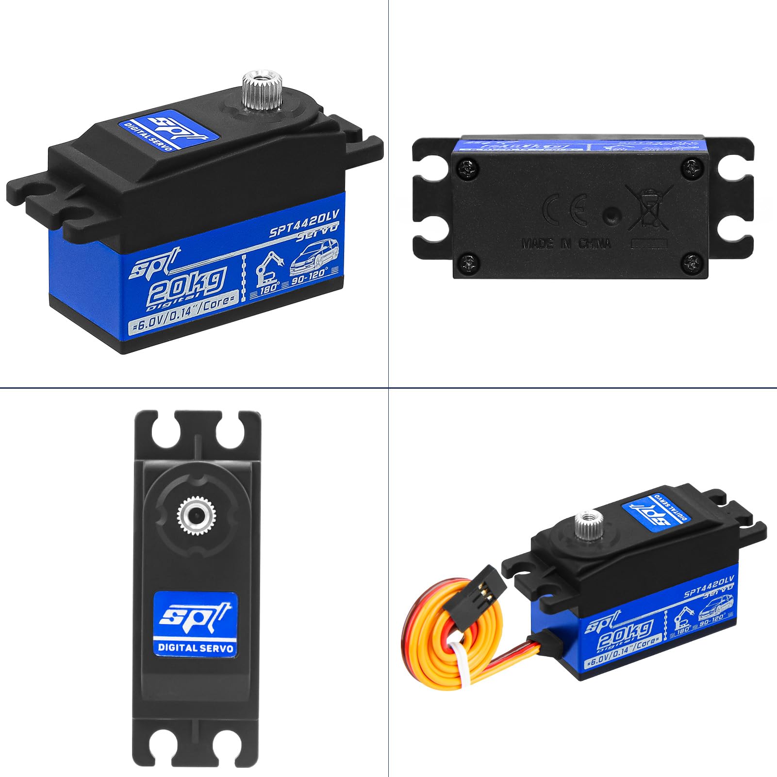 20kg RC Digital Servo Alta Coppia Full Metal Gear & Sterzo Servo Braccio per 1/10 RC Auto