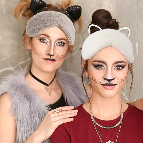 Miniatura 2 de 4 máscaras de felpa para ojos, de seda, para dormir, cómodas, con los ojos vendados, cubierta colorida de satén para mujeres y hombres, para dormir,