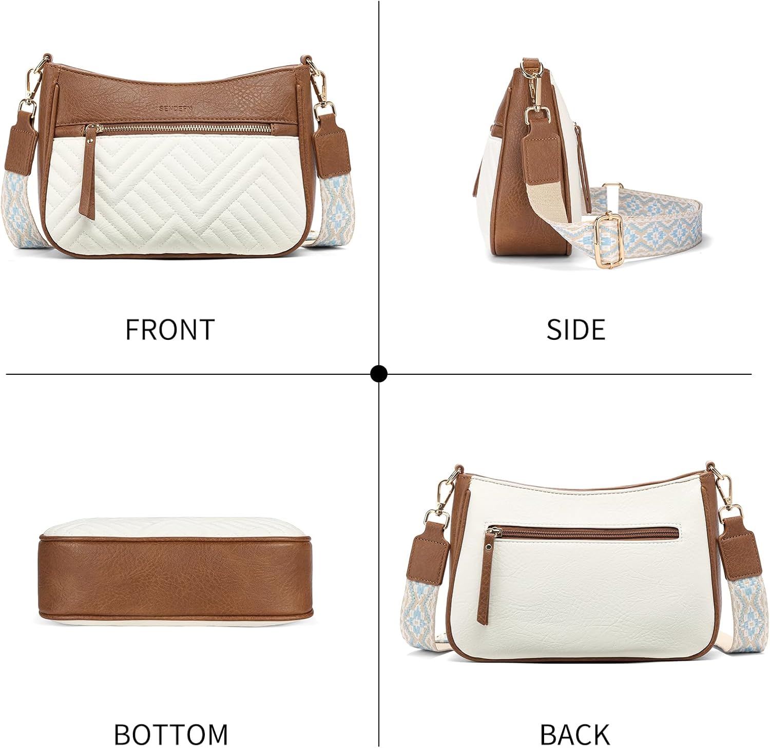 SENDEFN Leather Tote Bag for Women Work Shoulder Bag Large Top Handle Handbags and Ladies Travel Purse with Zipper Pocket - Image 8