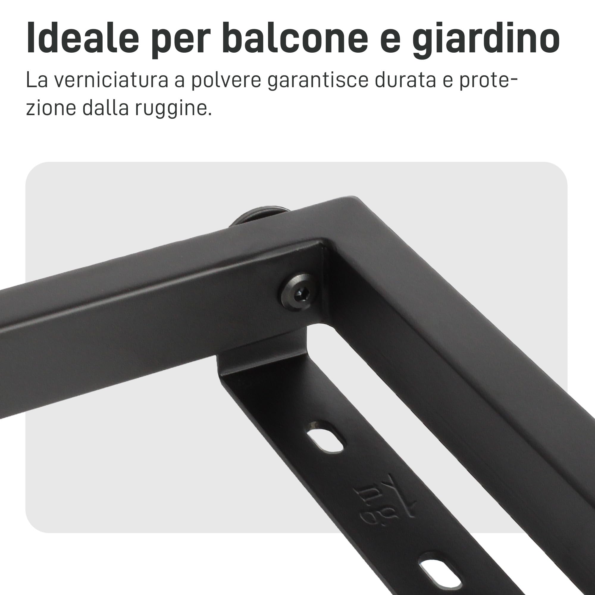 Natural Goods Berlin Set di 2 panchine da giardino pieghevole (nero, 43 cm x 23 cm) – Gambe per panca da birra in metallo – Robusto telaio per esterni per giardino, terrazza e campeggio