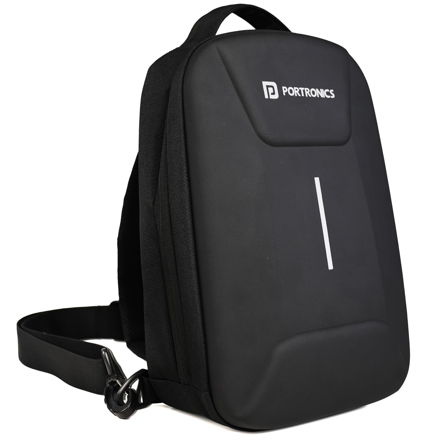 portronics Byte Mini, Unisex Crossbody Sling Bag with Water-Resistant Hard Shell, Fits Devices up to 13 Inches, Smart Organizer, Switchable Strap, Ergonomic Lightweight Design for Men and Women(Black)-picture-12