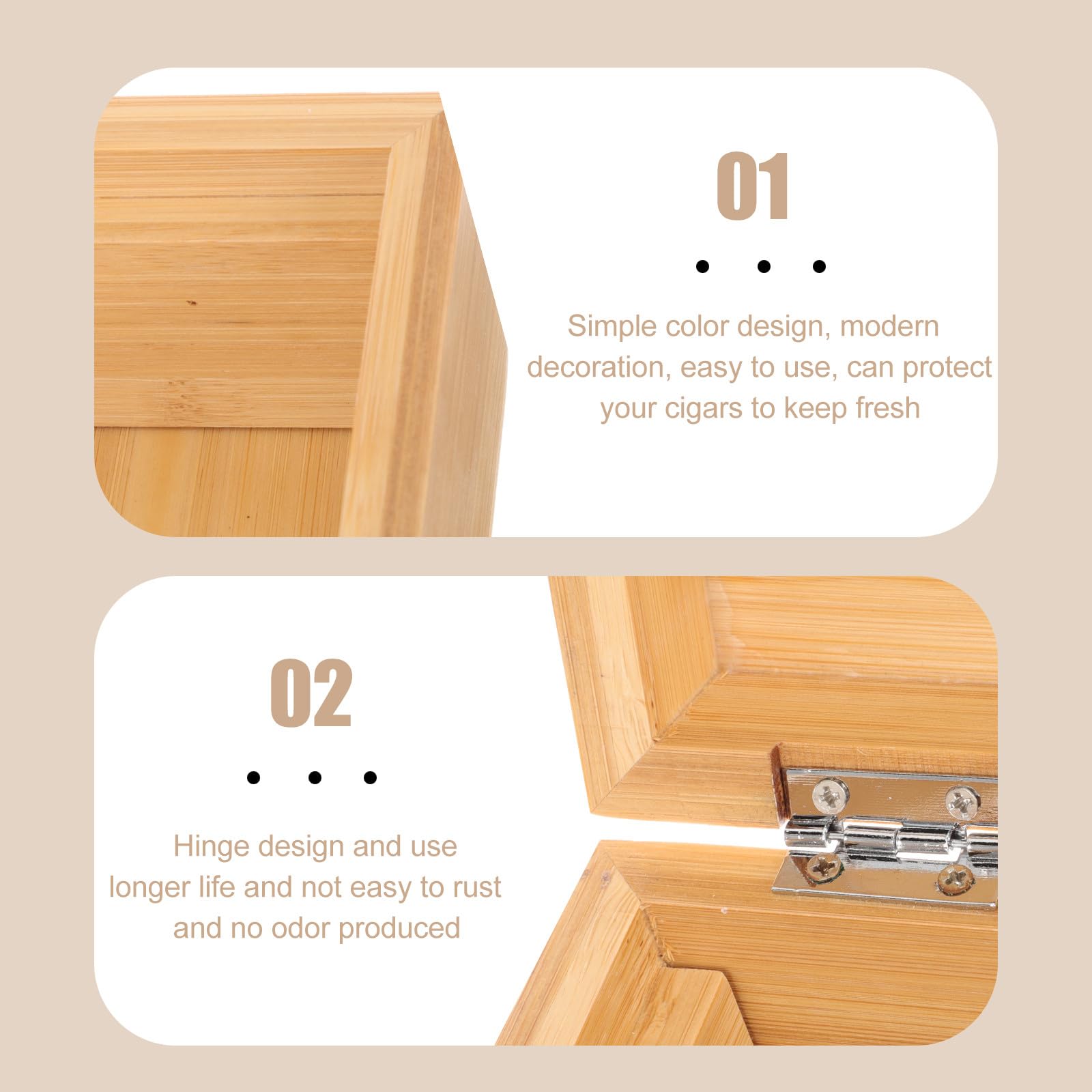 Scatola Porta Sigari in Legno Design Moderno e Funzionale, Custodia da Viaggio Professionale per Conservare e Proteggere Sigari Stile Semplice e Creativo