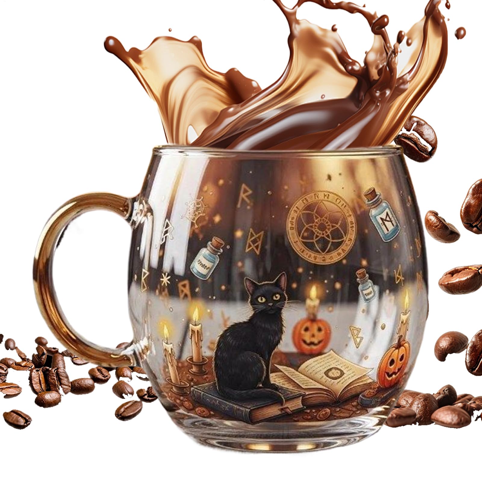 Tasse en verre Halloween mignonne et effrayante pour boisson
