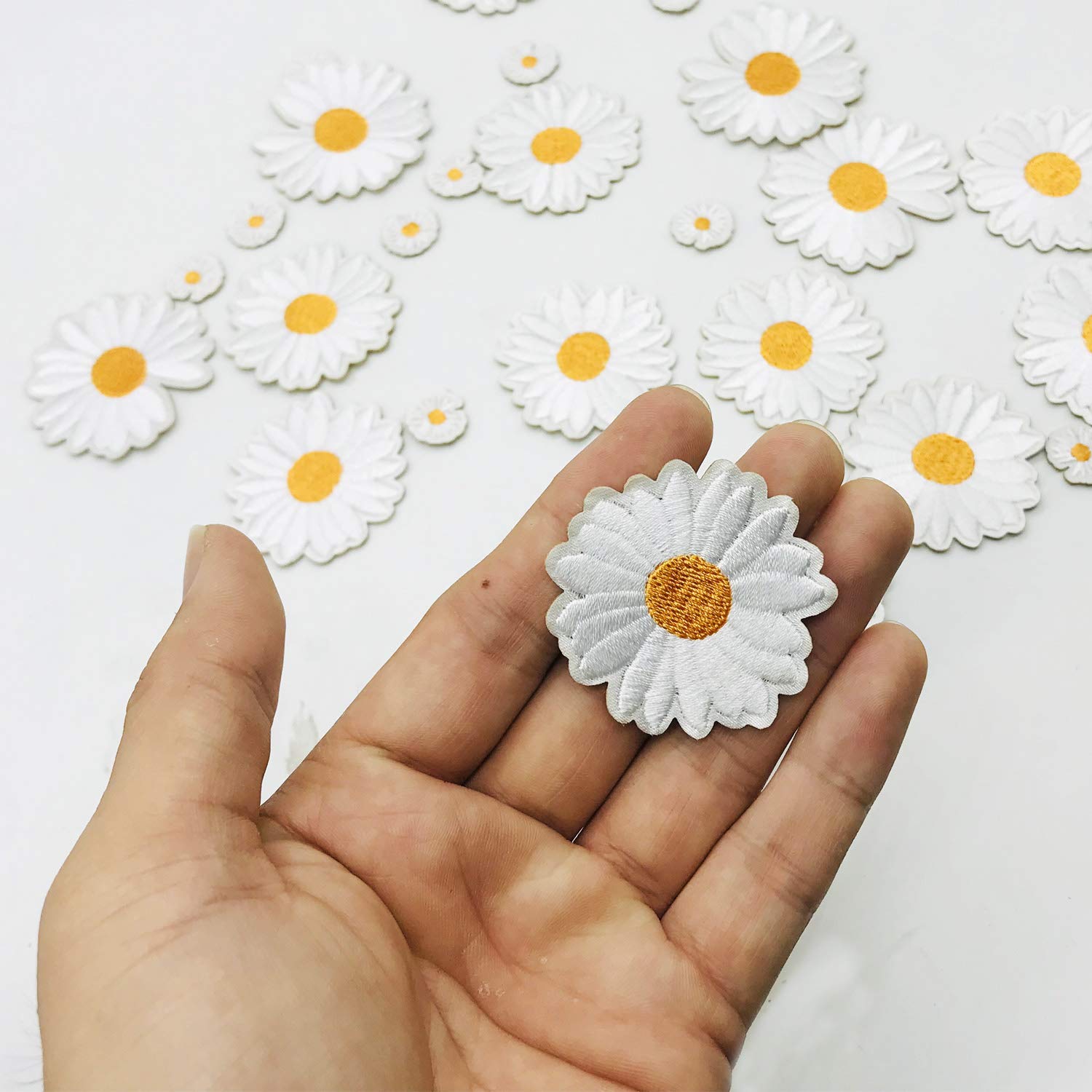 20 Toppe Termoadesive A Forma Di Margherita - Decorazioni Per Magliette, Zaini E Felpe - Foto 13