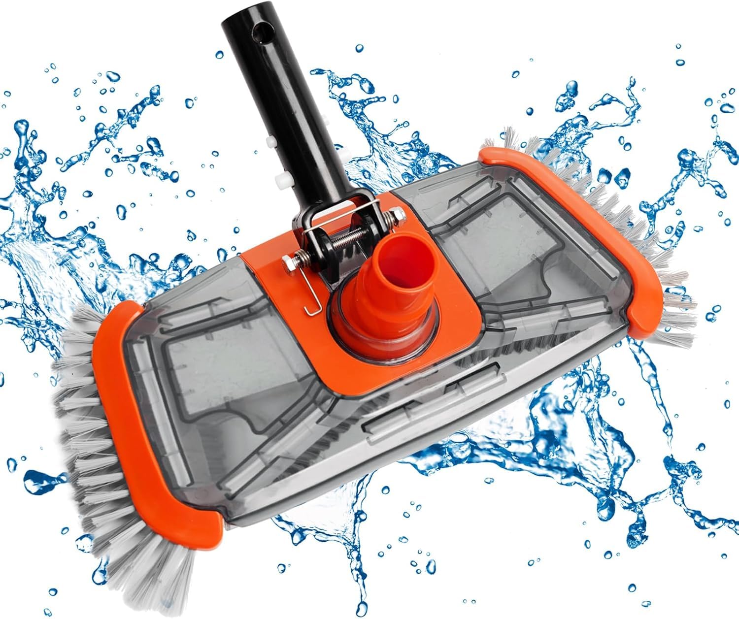 Plopex Swimming Pool Vacuum Heads with Stainless Steel Spring Weighted Pool Brush Vaccum with Side Brush 1-1/4'' 1-1/2'' Swivel Hose Connection Vinyl Pool Vac for Inground & Above Ground Pools-picture-23