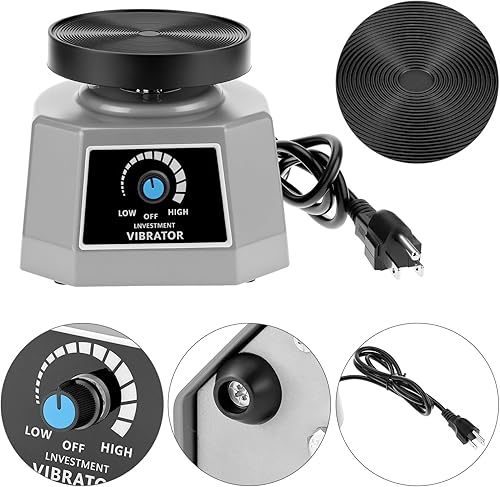 Miniatura 3 de QWORK Vibrador de laboratorio 4" - oscilador redondo de la coctelera 110V, mezcladora del yeso, para mezclar el yesoel yeso