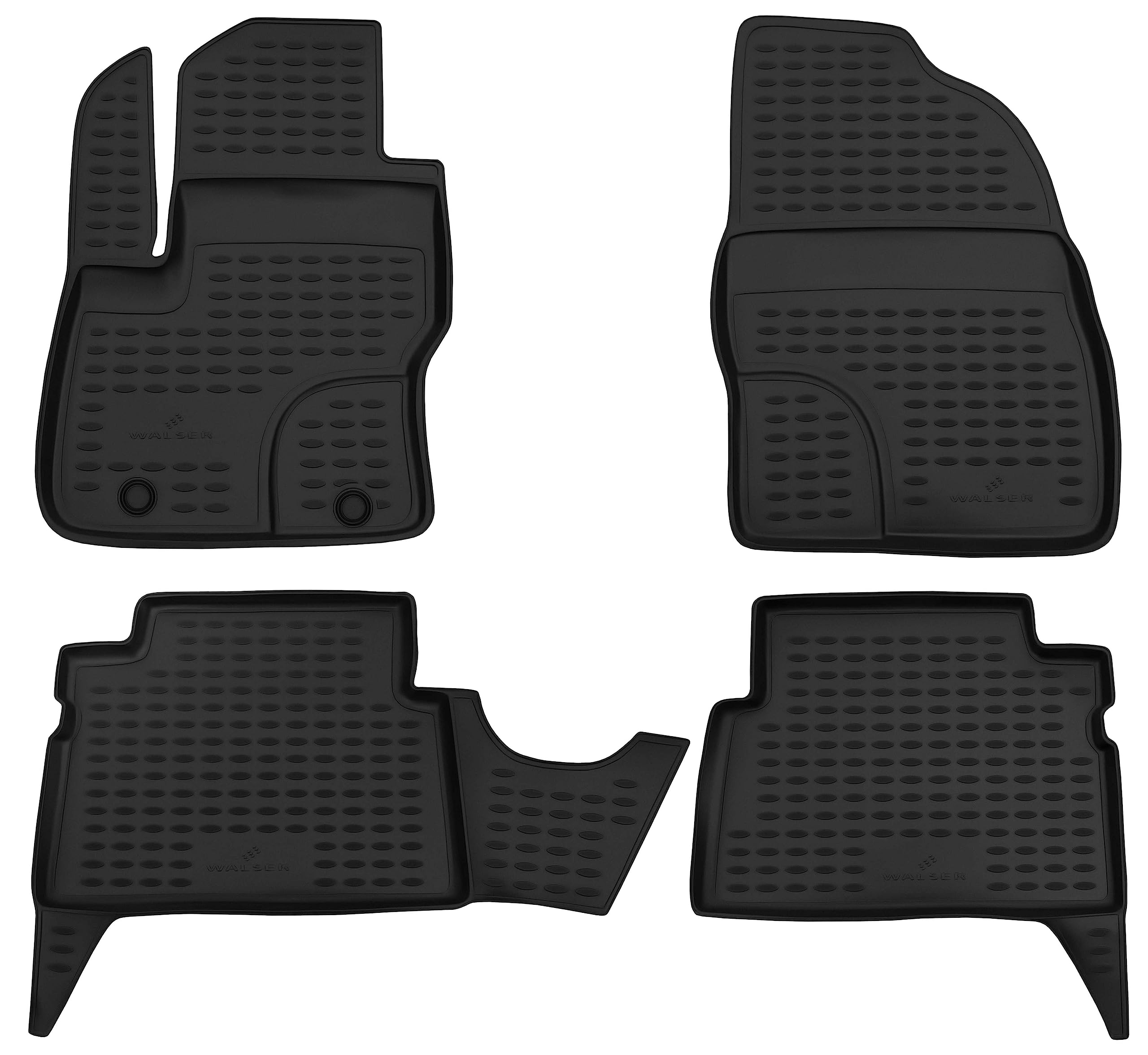 WALSER Tappetini in gomma per auto XTR su misura compatibile con Ford Kuga 1 2008 - 2012, Tappetini auto antiscivolo, protezione vano piedi