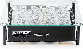 Cocktail Capsule Storage Drawer Organizer - Stylish Mixology Cocktails Drink Mixer Holder Dispenser - Home Bar Accessories for Cocktail Maker Machine - Holds Up to 36 Bartesian Capsules