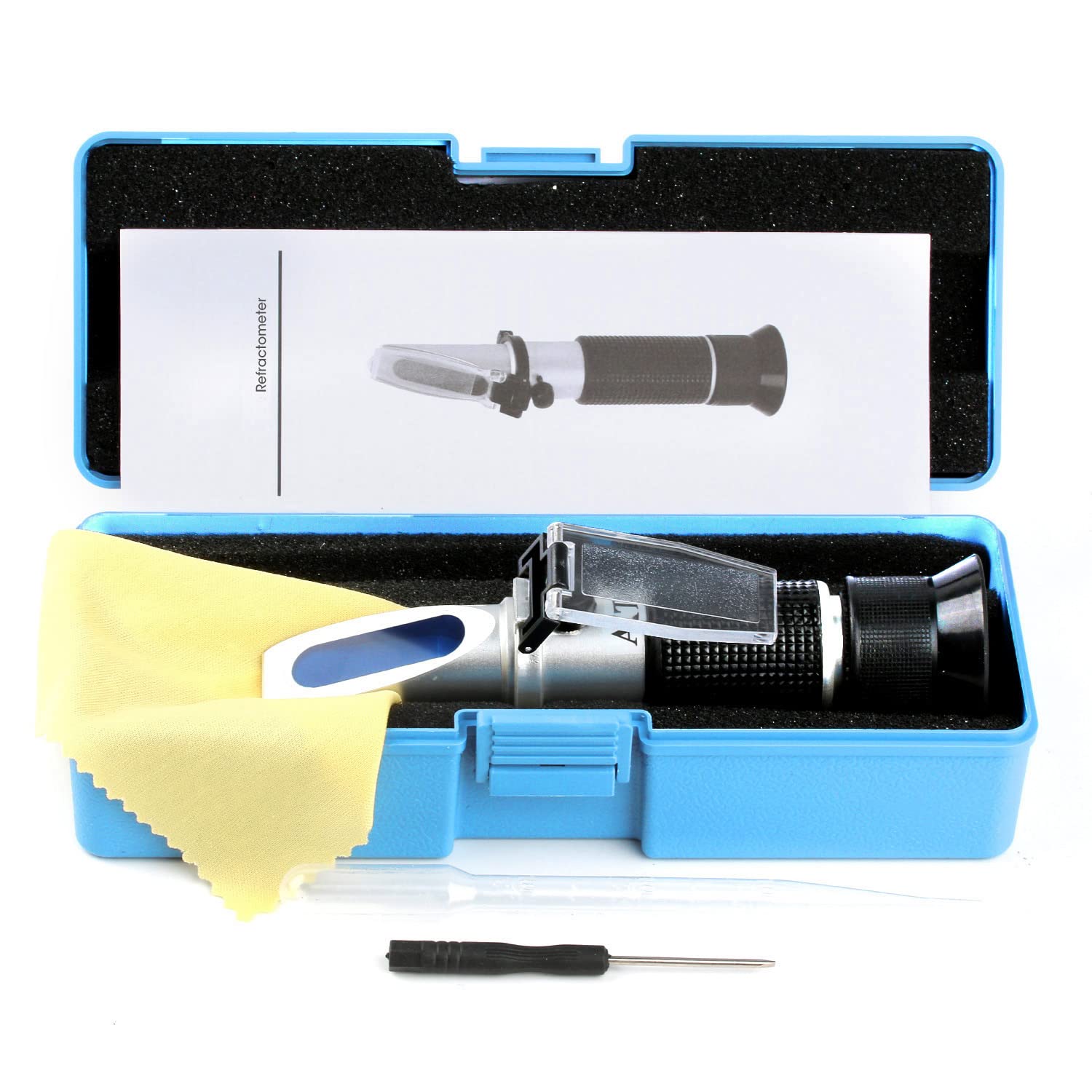Refractómetro Brix Meter 0 ~ 90%, LEERCHUANG Handheld Brix Refractómetro, Medición Brix de alta precisión con ATC para frutas, bebidas y jugo, miel, jarabe de arce, melaza y otras bebidas azucaradas
