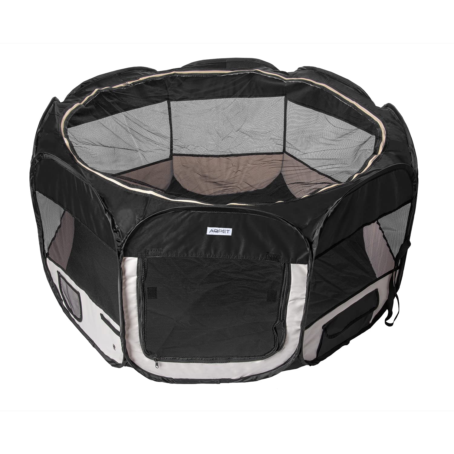 Kennel Trasportabile Recinto Pieghevole Per Cani Mobiclinic Pets - 114x114x58 Cm, 2 Accessi, 8 Finestre, Grigio Gabbia Per Cani Trasportabile