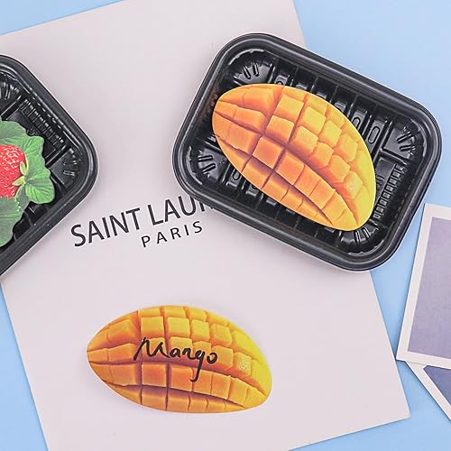 Miniatura 6 de 4 paquetes de notas adhesivas novedosas en forma de fruta, notas de mangomelocotónmandarinafresa, lindos blocs de notas autoadhesivos, suministros