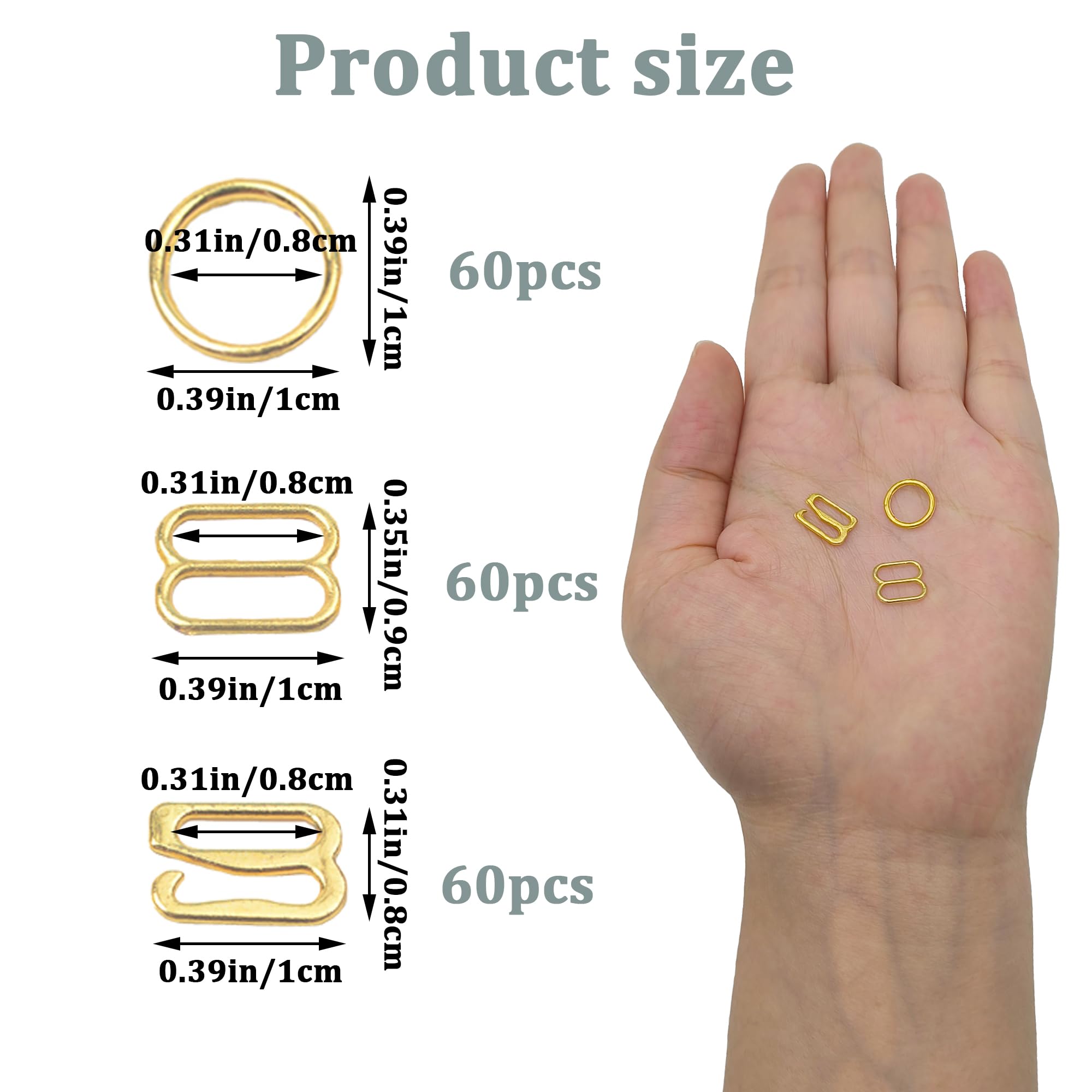 180 Ganci Per Reggiseno - Anelli Di Regolazione In Metallo, Per Lingerie, Costumi, 8mm Nero