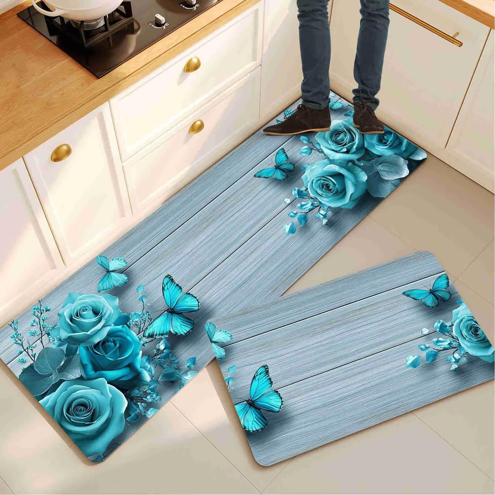 Juego de 2 alfombras de cocina grises antideslizantes para cocinar con total comodidad