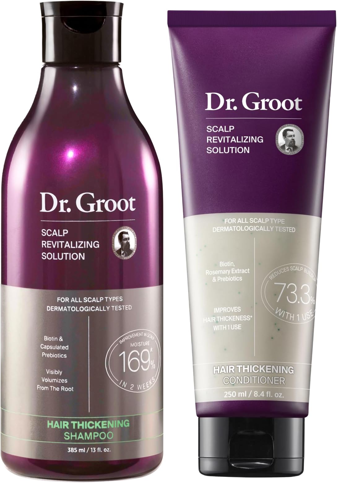 Thickening Shampoo & Conditioner Set for Hair Loss – Clinical Results with Biotin and Rosemary for Hair Thinning, Shedding, Scalp Repair and Treatment