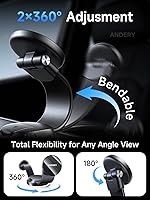 Vista 4 de ANDERY Car Phone Holder for MagSafe [360° Adjustable Memory Alloy Arm 2400gf Strongest Magnetic Power] Bendable Car Mount, Phone Holders for Your