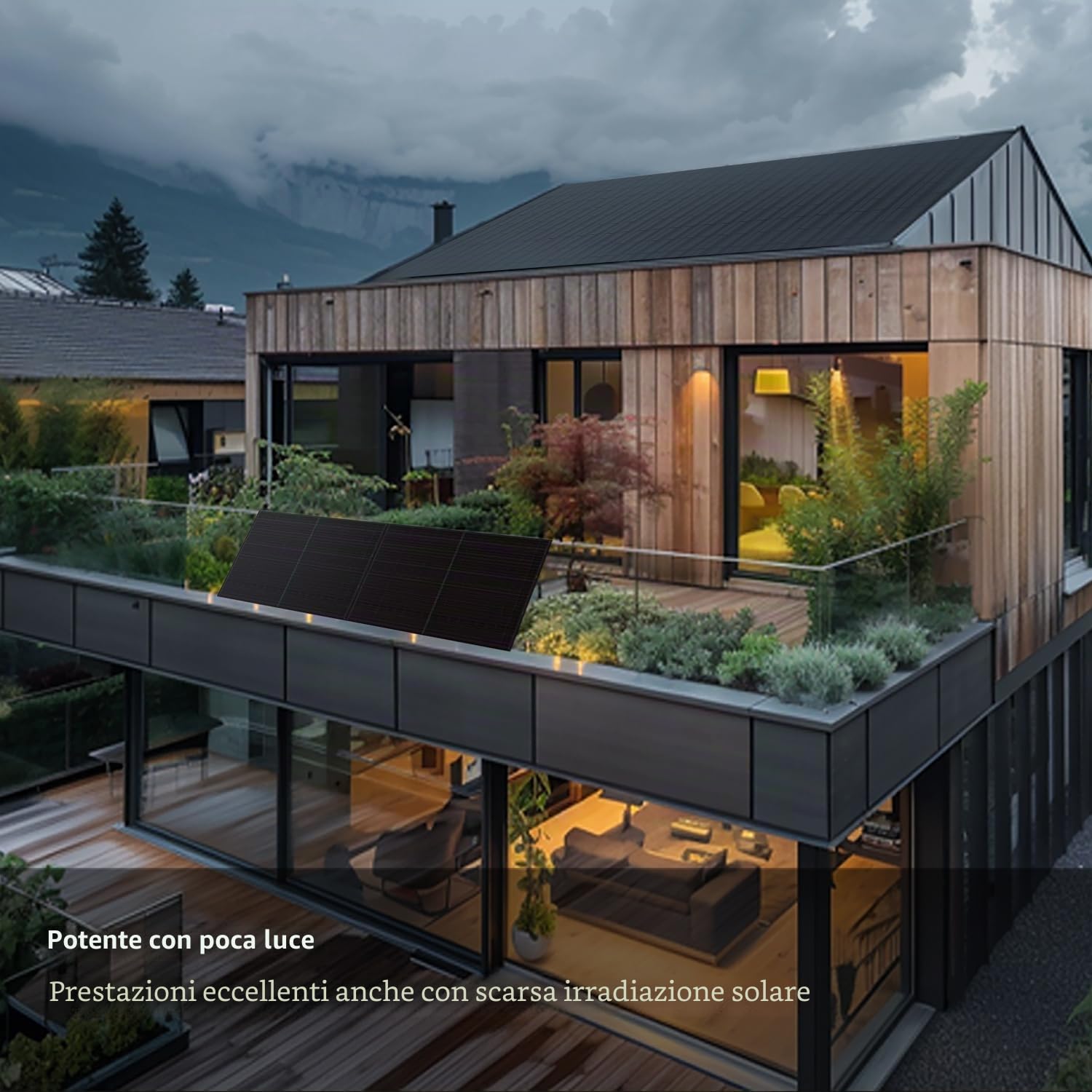 Haier Impianto solare da balcone da 880 W, con 2 moduli da 440 W e invertitore, cavo da 5 m, WiFi