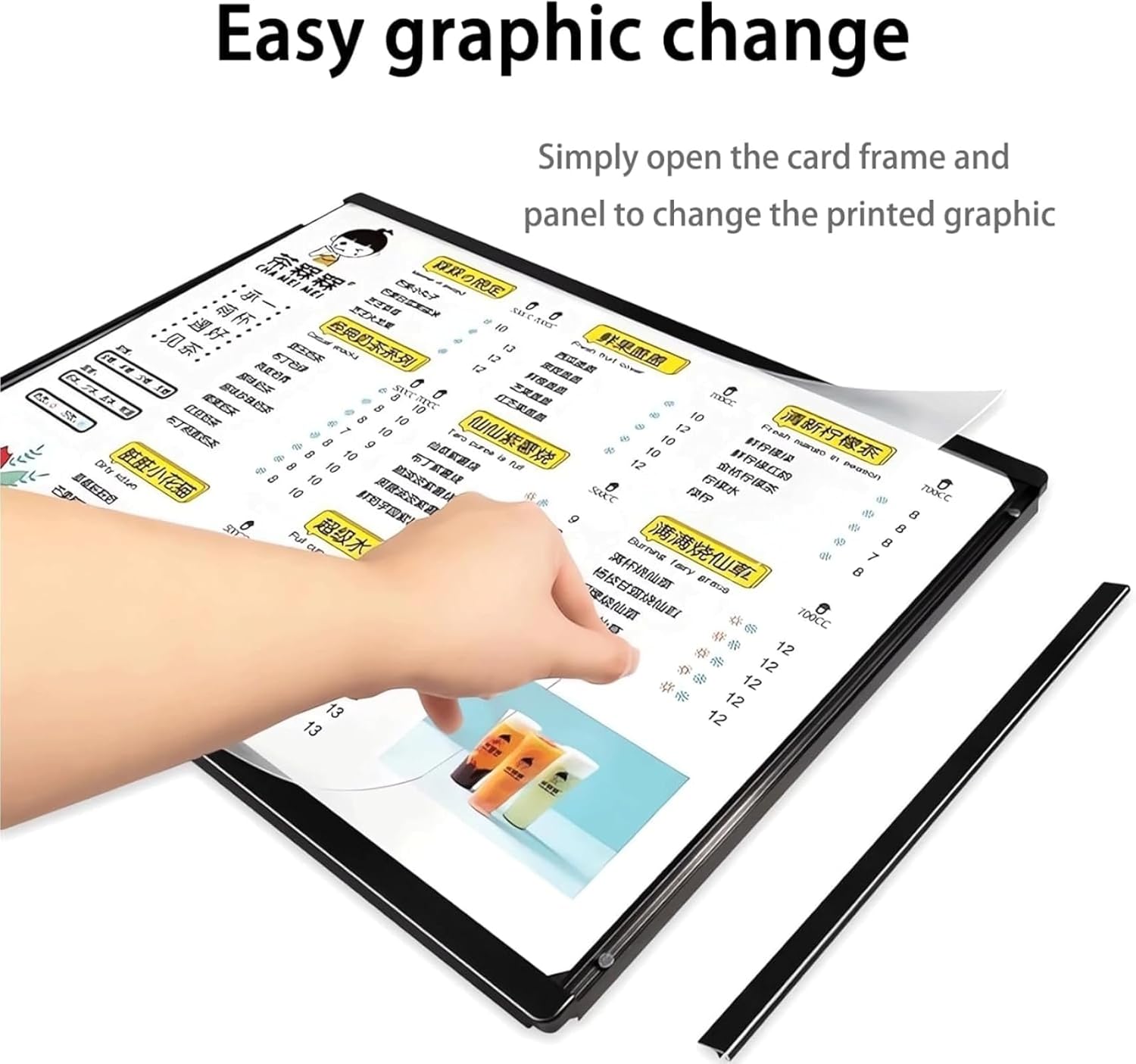 LED Menu Board, Ultra Slim Snap Frame Light Box, Illuminated Poster Display for Restaurants, LED Backlit Menu Holder, Illuminated Signage