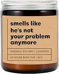 Smells Like He's Not Your Problem Anymore - Vela engraçada para separar - presente engraçado para divorciada - ex-namorado - vela - presente para ela - presente para amiga - presente para
