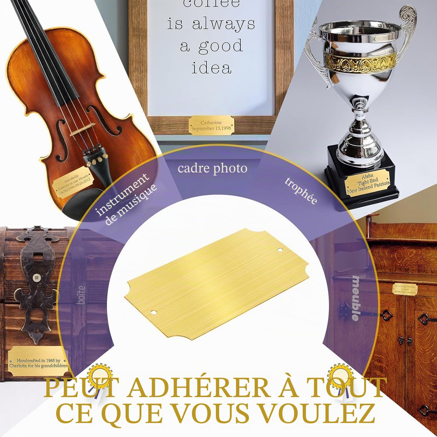 Laiton Plaque Nom Personnalisée, 30 Pièces 3"x 1" Plaque Gravée Pour Nom Et Numéro Pour Trophée, Prix, Cadres Photo, Cadeaux, Gravure Laser Plaque Laiton Avec Vis Pour Porte, Boite Aux Lettres