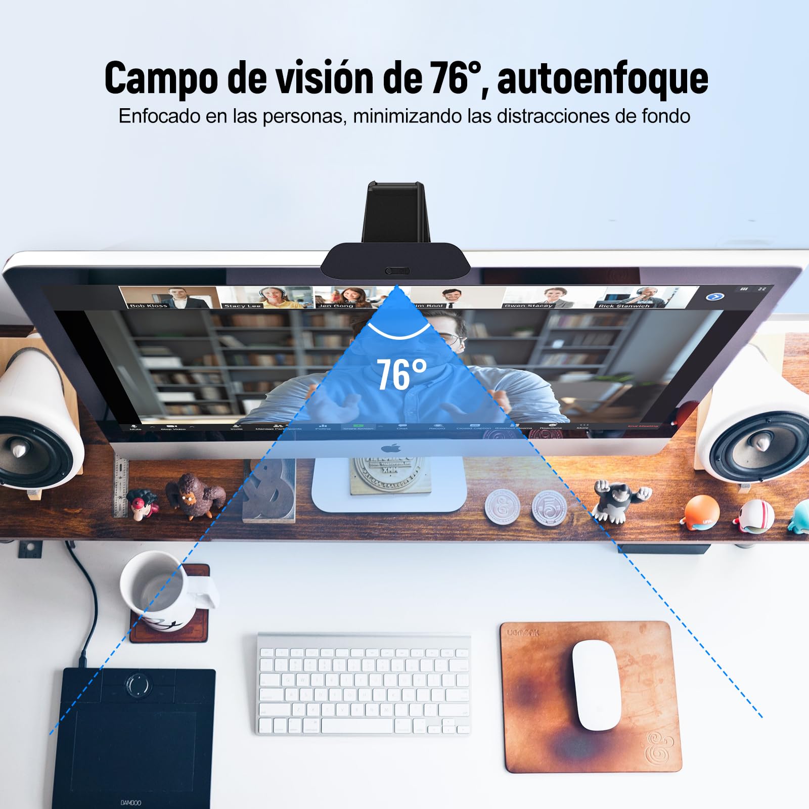 Angetube Webcam para PC - 1080P Full HD Streaming Webcam con Cubierta Protectora incorporada